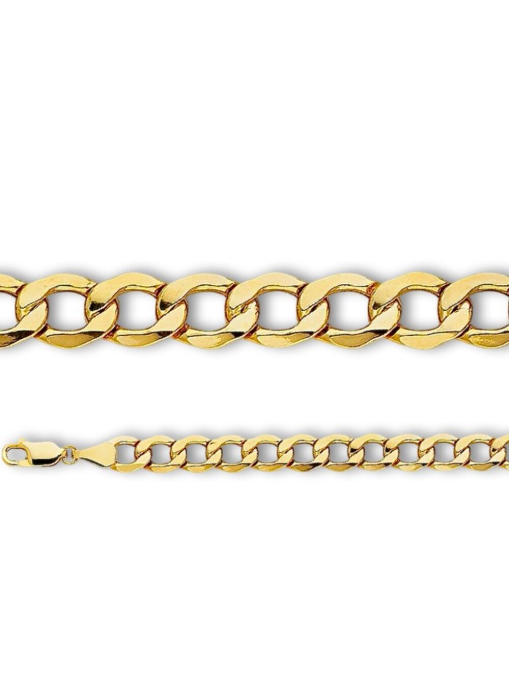 14K Yellow Gold 6.7mm Cuban Bevel Chain Bracelet By Tehrani Jewelry